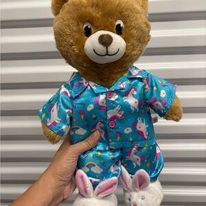 Build a bear with pajamas and bunny slippers